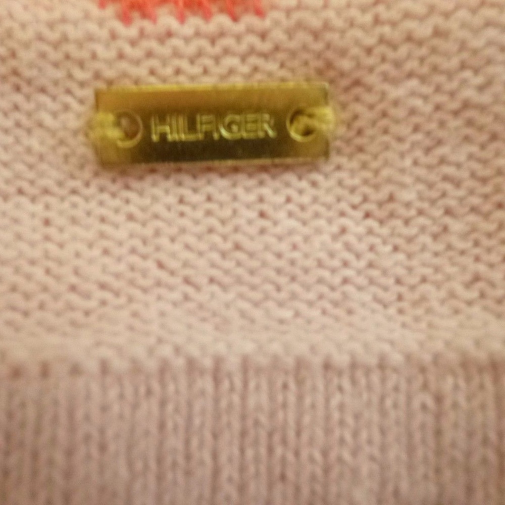 Tommy Hilfiger Sweater size L Pink Coral Striped - Picture 7 of 7